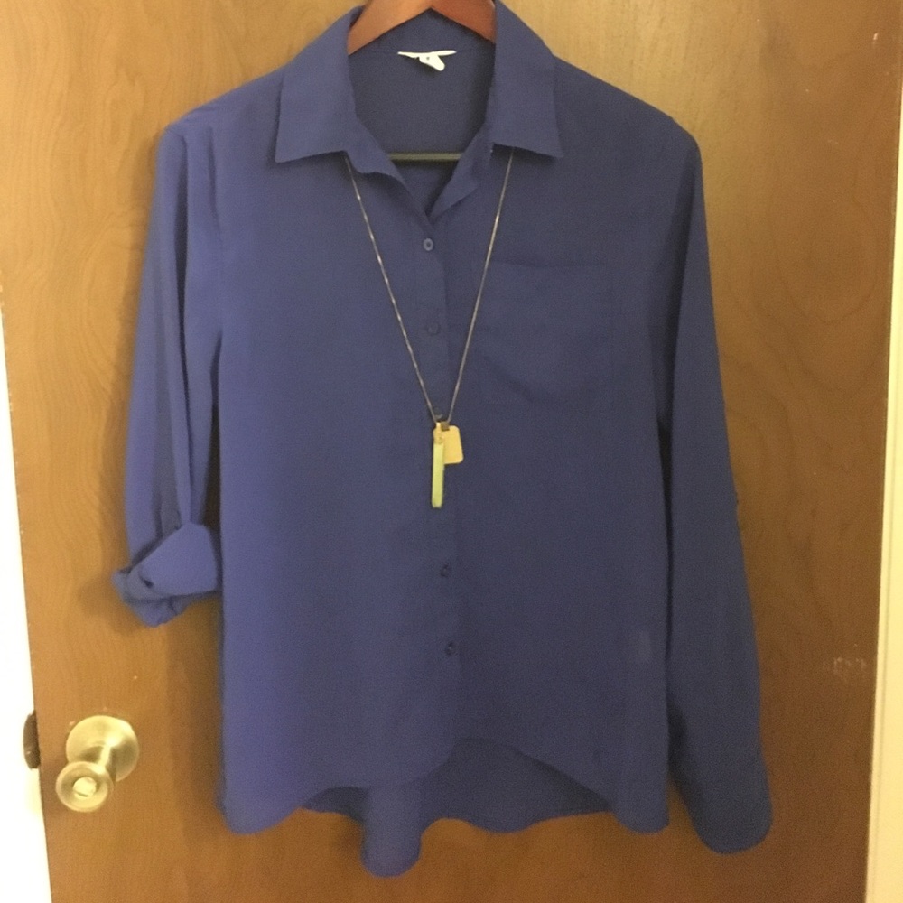 Aero Sheer Button Down Blouse - Picture 2 of 4